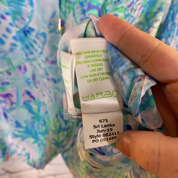 Lilly Pulitzer Willa Flounce Sleeve Blouse Amethyst Tint Craysea Print Size S - Picture 6 of 9